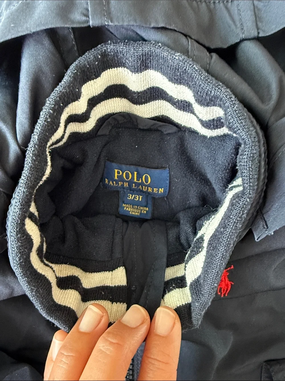 Toddler Boy Ralph Lauren Navy Hooded Jacket Size 3T *flaw*